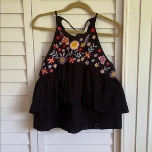 Zara flower-printed flowy top